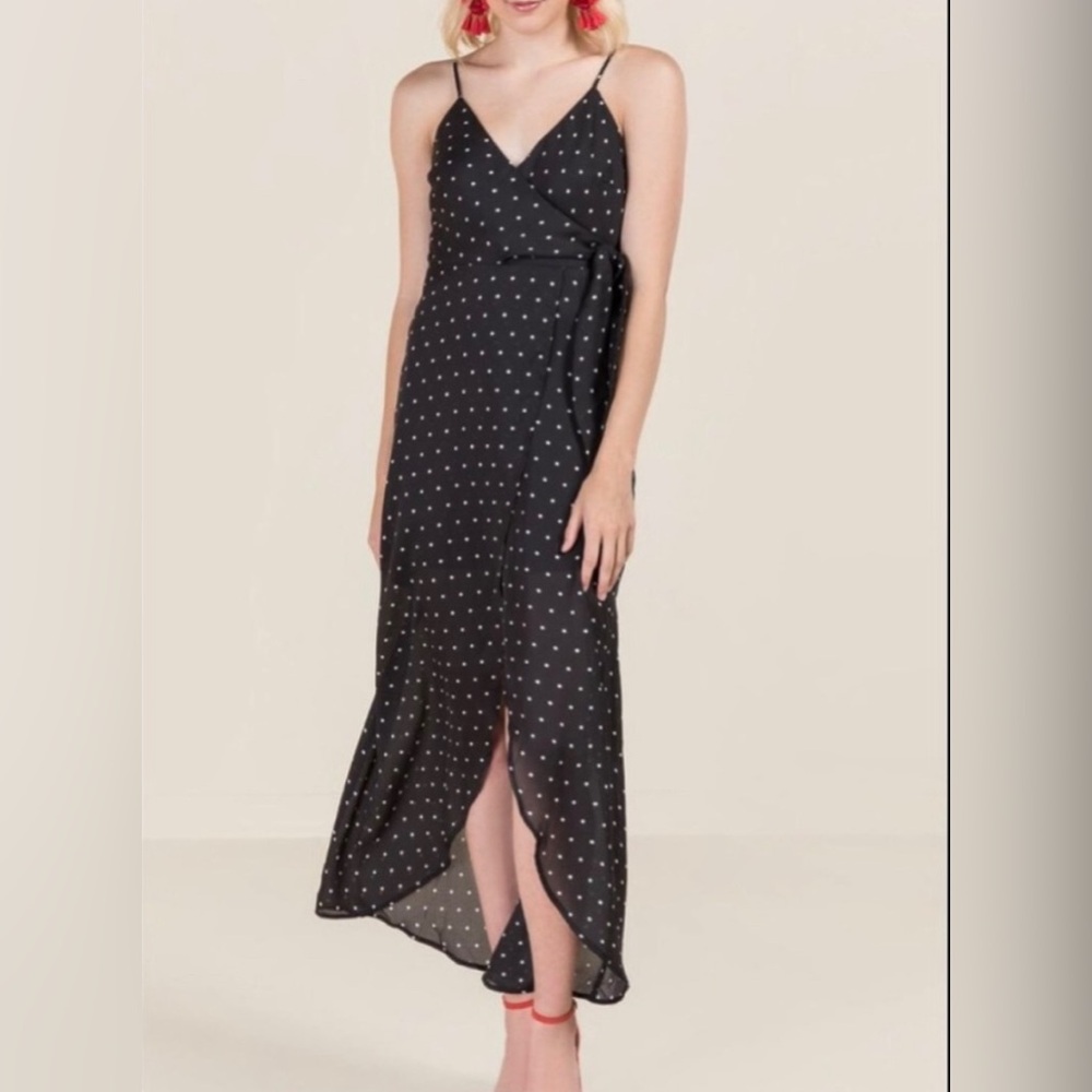Miami Polka Dot Slip Wrap Dress